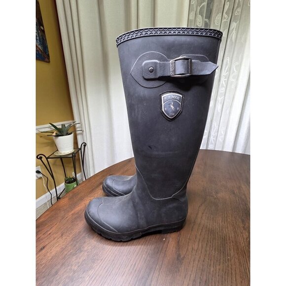 Kamik Jennifer Womens 7M Charcoal Grey Rubber Wellington Rain Winter Fall Boots - Picture 7 of 16